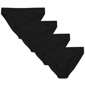 Bawełniane czarne majtki figi 4 sztuki OEKO-TEX M