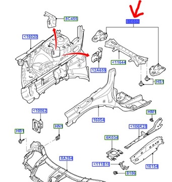 WSPORNIK BELKI PRZEDNIEJ RH FORD MONDEO Mk4 2007-