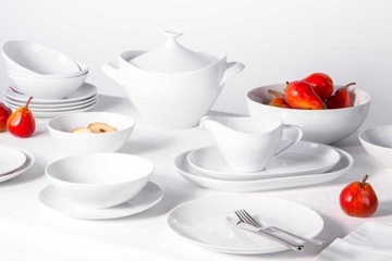 Serwis obiadowy porcelana na 6 osób MariaPaula Moderna Biała 24 el.