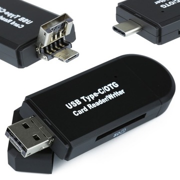 Устройство чтения карт памяти SD, microSD, USB micro, тип C