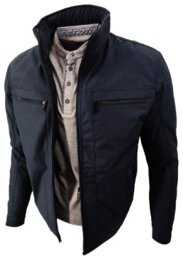 KURTKA MĘSKA PRZEJŚCIOWA GŁADKA GRANATOWA PROSTA 2468 XL