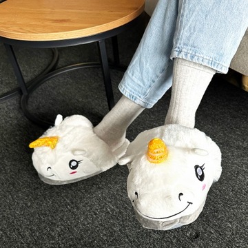 ТАПОЧКИ ЖЕНСКИЕ МЯГКИЕ ТЕПЛЫЕ ОДИНОРОГ ONESIZE ПЛЮШ