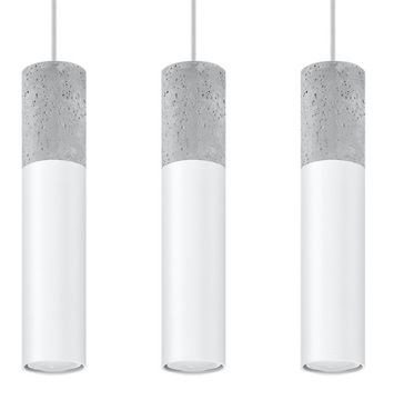 LAMPA LOFT BORGIO 3 Biały Stal + Beton Salon LED