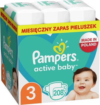 Pampers Active Baby 3 208 szt. 6-10 kg Pieluszki