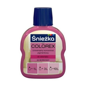 Śnieżka Colorex Pigment 100ml bordowy 32 barwnik do farby barwienia