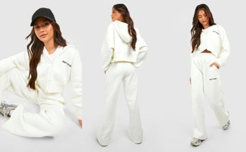 1G5B8 A02 BOOHOO KREMOWY KOMPLET DRESOWY S
