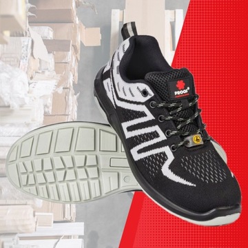 BUTY ROBOCZE OCHRONNE PROOF ULTRALEKKIE ADIDAS KAPS5 S1 ESD ROZ 42+ WKŁADKA