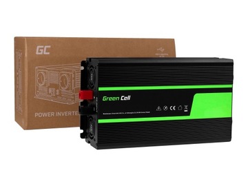 Автомобильный преобразователь GreenCell 12V 2000W 4000W USB Pure SINUS для грузовика