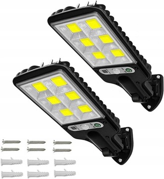 2Pcs 72COB Motion Sensor Solar Street Lights