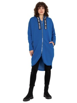 Długa dresowa BLUZA DAMSKA rozpinana oversize