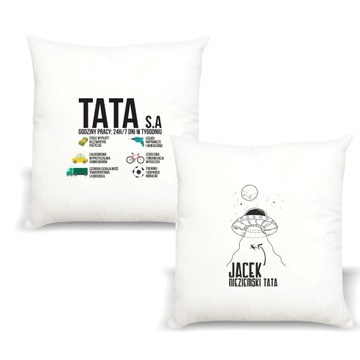 Poduszka z nadrukiem napis DZIEŃ TATY TATA S.A