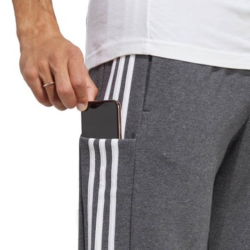L Spodnie męskie adidas Essentials French Terry Tapered Cuff 3-Stripes szar