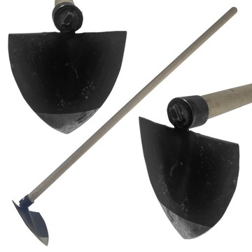 Motyka haczka kuta ogrodowa duża sercowa z trzonem zestaw 3 sztuki