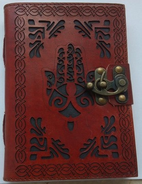 ХАМСА - Закрытая тетрадь Дневник Журнал НАТУРАЛЬНАЯ КОЖА Рука Фатимы