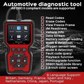 Skaner OBD2 Dane w czasie rzeczywistym Profesjonalny mechanik Narzędzie