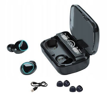 SŁUCHAWKI BEZPRZEWODOWE BLUETOOTH 5.1 POWERBANK SPORTOWE DOUSZNE MIKROFONEM