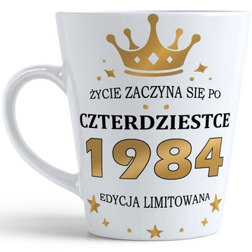 KUBEK LATTE PREZENT URODZINY 40 CZTERDZIESTKĘ ZNAK