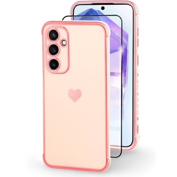 ETUI DO SAMSUNG GALAXY A55 5G SERDUSZKO CASE + SZKŁO HYBRYDOWE CERAMICZNE