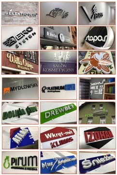 Litery przestrzenne 3D na ścianę do biura firmy, logo reklama pleksa plexi