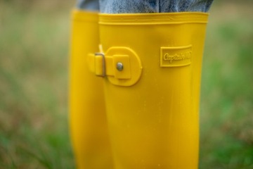 Галоши женские высокие лакированные, желтые 39