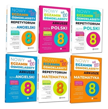 EGZAMIN ÓSMOKLASISTY REPETYTORIUM+ ARKUSZE JĘZYK POLSKI+ MATEMATYKA+ ANGIEL