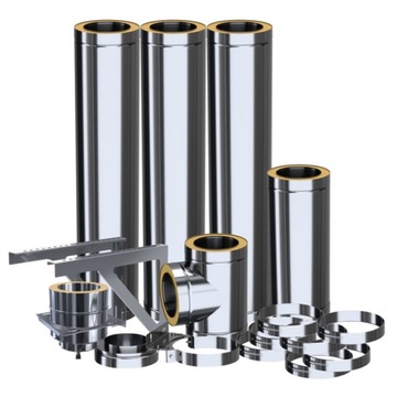 Системный дымоход fi 150, двустенный, на кронштейне