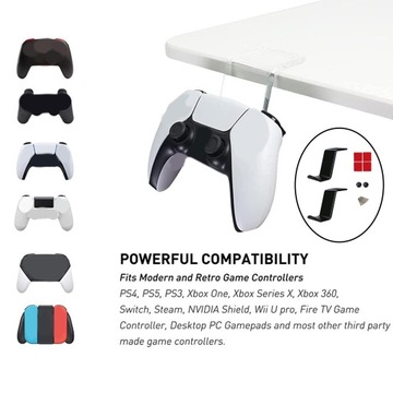 Akrylowe 2 szt. Zestaw słuchawkowy do stojaka na kontrolery Czarny 2 szt