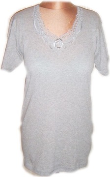 PODKOSZULEK DAMSKI CZERWONY BAWEŁNA 100% KORONKA T-SHIRT krótki rękaw r.3XL