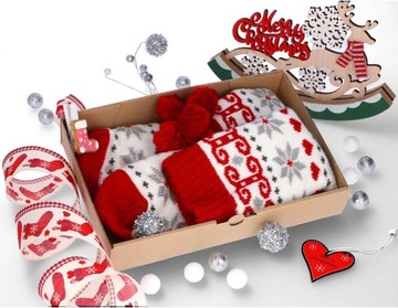 Pudełko ŚWIĄTECZNE ozdobne na PREZENTY W9 5 sztuk