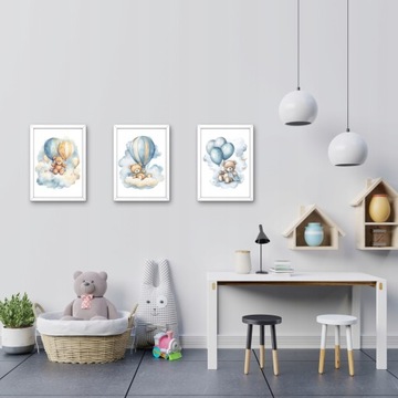 PLAKATY DLA DZIECI OBRAZKI NA ŚCIANĘ MISIE BALONY