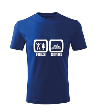 Koszulka T-shirt męska D629 PROBLEM? TRIATHLON niebieska rozm XXL