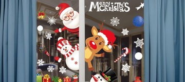 Наклейки на окна ёлочные украшения снежинки новогодние БНАР-204