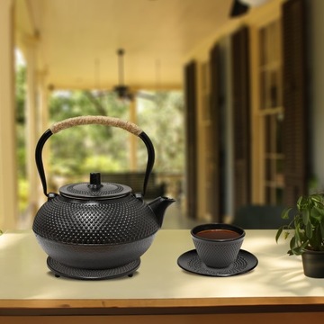 Żeliwny Zestaw Do Herbaty 13-częściowy Czarny