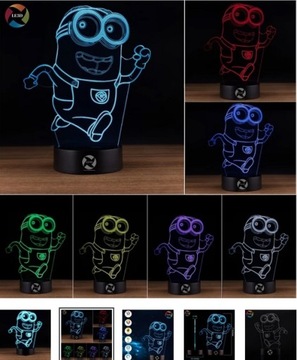 3D LED USB НОЧНИК МИНЬОНЫ ДЕЙВ + ПУЛЬТ БАЙКА