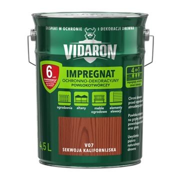 VIDARON Impregnat do drewna Vidaron V07 SEKWOJA KALIFORNIJSKA 4,5 l