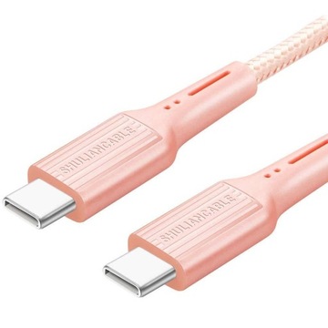 SHULIANCABLE KABEL USB C DO USB C RÓŻOWY 1m TYP-C