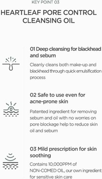 Anua Heartleaf Pore Control Cleansing Oil Koreański płyn do mycia
