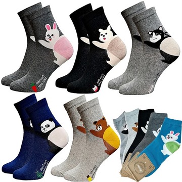 5 x BAWEŁNIANE KOLOROWE DAMSKIE SKARPETY mix 39-41