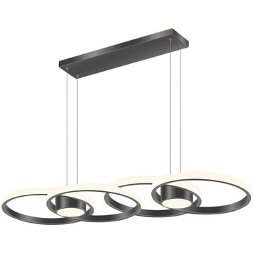 LAMPA WISZACA CZARNA ZYRANDOL LED RING ŚCIEMNIALNA