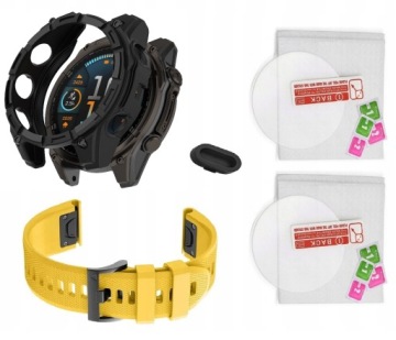 Sada Pásek Pouzdro 2x Sklo 9H Garmin Fenix 8 8 Solární pouzdro 51 mm