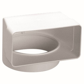 Kolano łączne 204x60 mm / fi 125 mm , białe VENTS