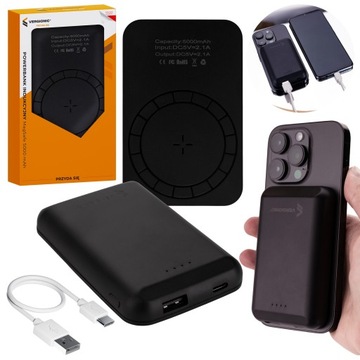 POWERBANK INDUKCYJNY MagSafe 5000 mAh MAGNETYCZNY USB-C