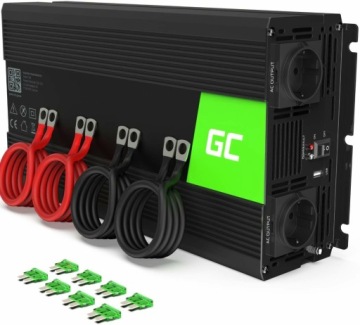 ПРЕОБРАЗОВАТЕЛЬ НАПРЯЖЕНИЯ ИНВЕРТОР Green Cell 24В -> 230В 1500Вт/3000Вт МОДИФИКАЦИЯ
