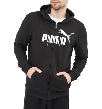 2997 BLUZA MĘSKA PUMA ROZPINANA Z KAPTUREM BAWEŁNIANA CZARNA SPORTOWA M