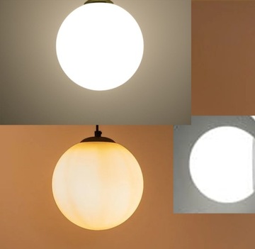 LAMPA STAŁA ŻYRANDOL SUFITOWY PLAFON LOFT SZKLANY KLOSZ KULA NA 1 LED E27