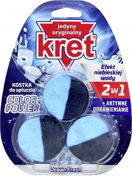 KRET Kostka do Spłuczki Ocean Fresh 2w1 50g 3 szt