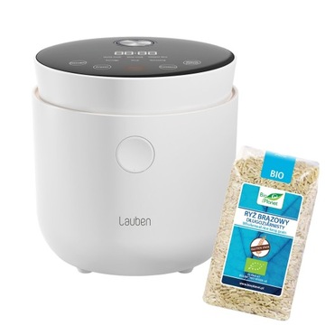 Ryżowar Lauben Low Sugar Rice Cooker 1500WT BIAŁY + RYŻ brązowy BioPlanet