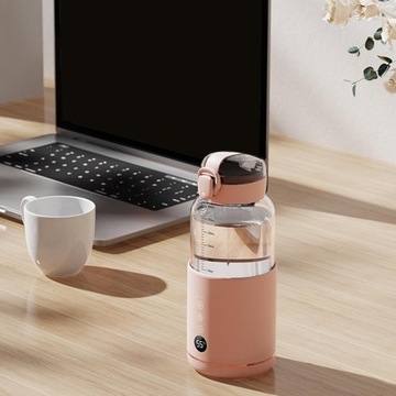 Baby Milk Warmer Portable Electric Compact USB Water Bottle with LCD Pink