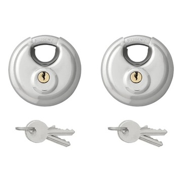 2 КРУГЛЫХ НАВЕСНЫХ ЗАМКА 70 ММ, тот же ключ ProPlus