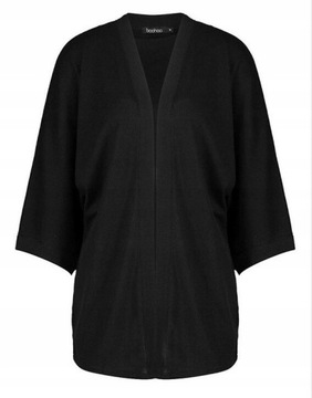 Boohoo NG2 kxk czarna narzutka prążki kimono L